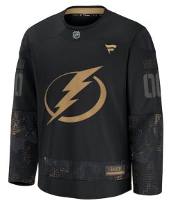 Alternative view of Tampa Bay Lightning  2024 Military Appreciation Personalized Long Sleeve Practice Jersey - Black