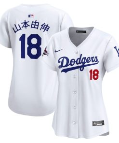 Yoshinobu Yamamoto Los Angeles Dodgers Nike Women's 2024 World Series Champions Japanese Characters Limited Player Jersey - White