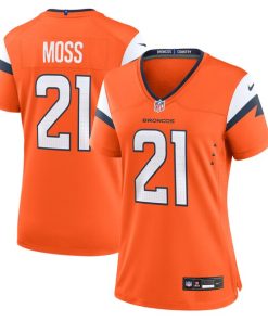 Alternative view of Riley Moss Denver Broncos Nike Women's Team Game Jersey -  Orange
