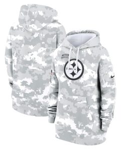Pittsburgh Steelers Nike Women's 2024 Salute To Service Club Fleece Pullover Hoodie - Arctic Camo