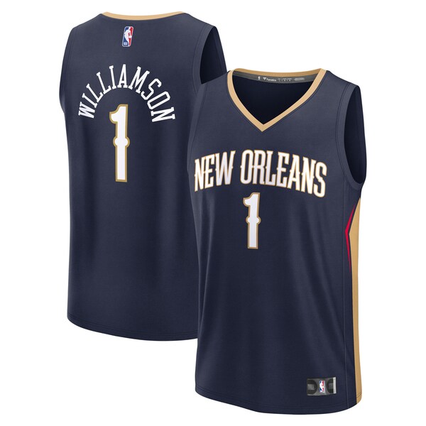 Zion Williamson New Orleans Pelicans Youth Fast Break Replica Player Jersey - Icon Edition - Navy