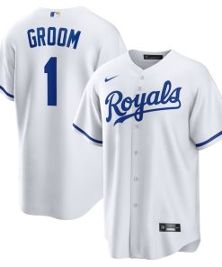 Kansas City Royals Nike #1 Groom Home Replica Jersey - White