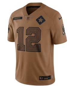 Alternative view of Roger Staubach Dallas Cowboys Nike 2023 Salute To Service Retired Player Limited Jersey - Brown
