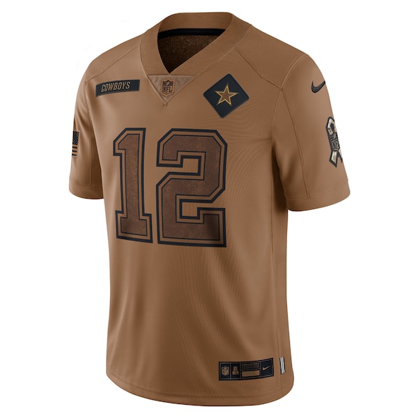 Roger Staubach Dallas Cowboys Nike 2023 Salute To Service Retired Player Limited Jersey - Brown - Image 2