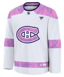 Alternative view of Montreal Canadiens  2024 Hockey Fights Cancer Practice Jersey - White