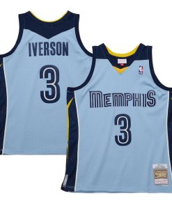 Allen Iverson Memphis Grizzlies 2009/10 Hardwood Classics Swingman Jersey - Light Blue