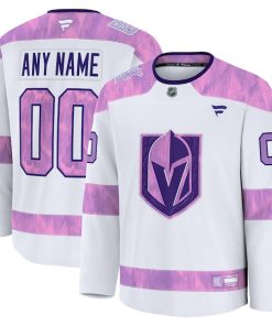 Vegas Golden Knights  2024 Hockey Fights Cancer Custom Practice Jersey - White
