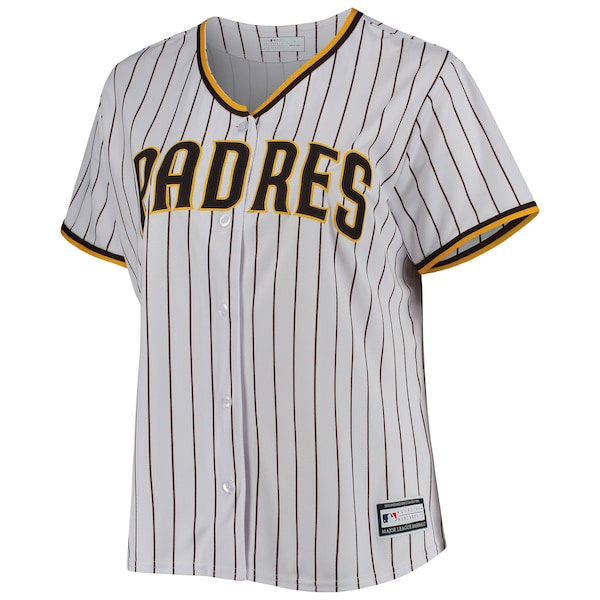 San Diego Padres Women's Plus Size Road Replica Team Jersey - White/Brown - Image 2