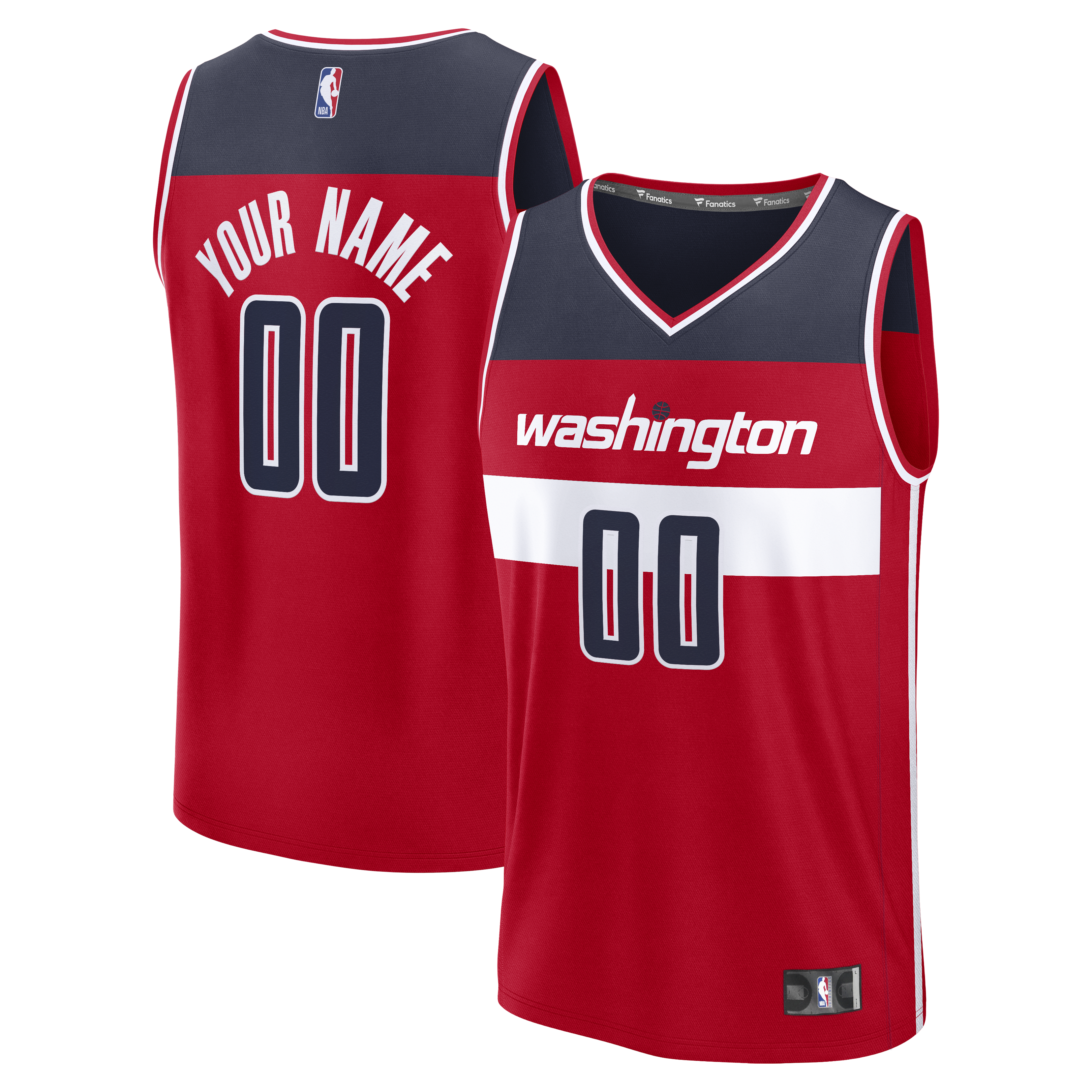 Washington Wizards Fast Break Custom Jersey - Statement Edition - Navy/Red - Image 8