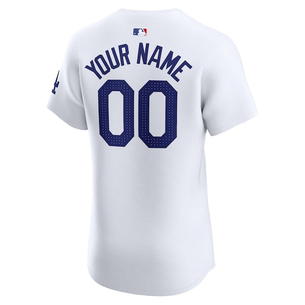 Los Angeles Dodgers Nike Home Elite Custom Jersey - White - Image 3