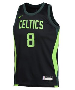 Alternative view of Kristaps Porzingis Boston Celtics Nike Youth 2024/25 Swingman Player Jersey - City Edition - Black