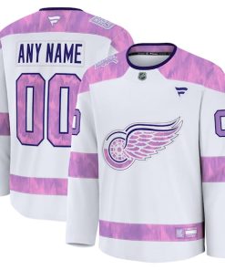 Detroit Red Wings  2024 Hockey Fights Cancer Custom Practice Jersey - White