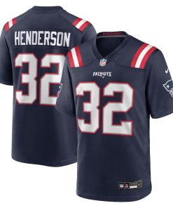 TreVeyon Henderson New England Patriots Nike 2025 NFL Draft Game Jersey - Navy