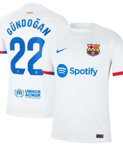 Alternative view of Ilkay G¨¹ndogan Barcelona Nike 2023/24 Third Replica Jersey - Aqua/Royal/White