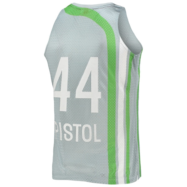 Pete Maravich Atlanta Hawks 75th Anniversary 1971/72 Hardwood Classics Swingman Jersey - Silver - Image 3
