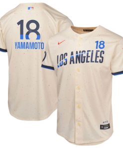 Yoshinobu Yamamoto Los Angeles Dodgers Nike Youth 2024 City Connect Limited Player Jersey - Cream