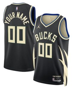 Milwaukee Bucks Jordan Brand Unisex 2022/23 Swingman Custom Jersey - Statement Edition - Black