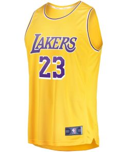 Alternative view of LeBron James Los Angeles Lakers  Youth Fast Break Player Jersey - Icon Edition - Gold