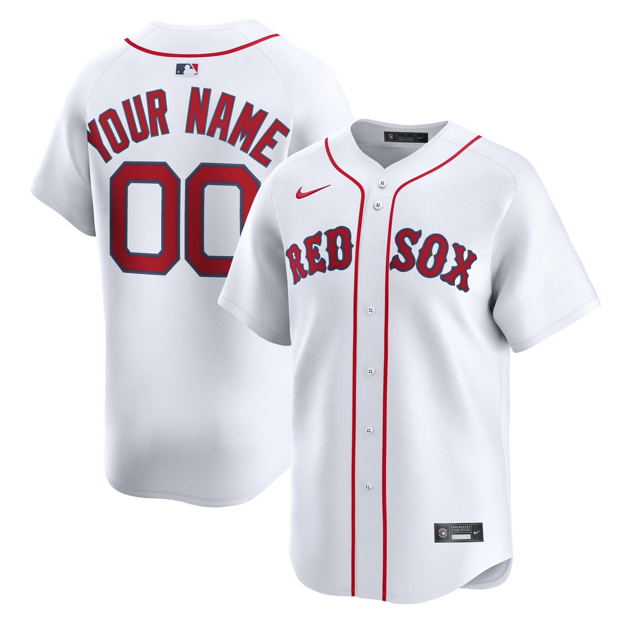 Boston Red Sox Nike Alternate Limited Custom Jersey - Red/White - Image 6