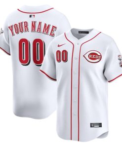 Cincinnati Reds Nike Home Limited Custom Jersey - White