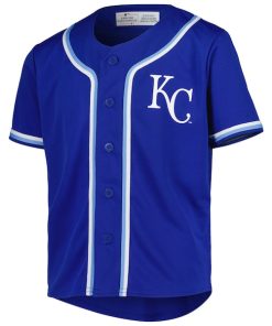 Alternative view of Youth Royal Kansas City Royals Full-Button Replica Jersey