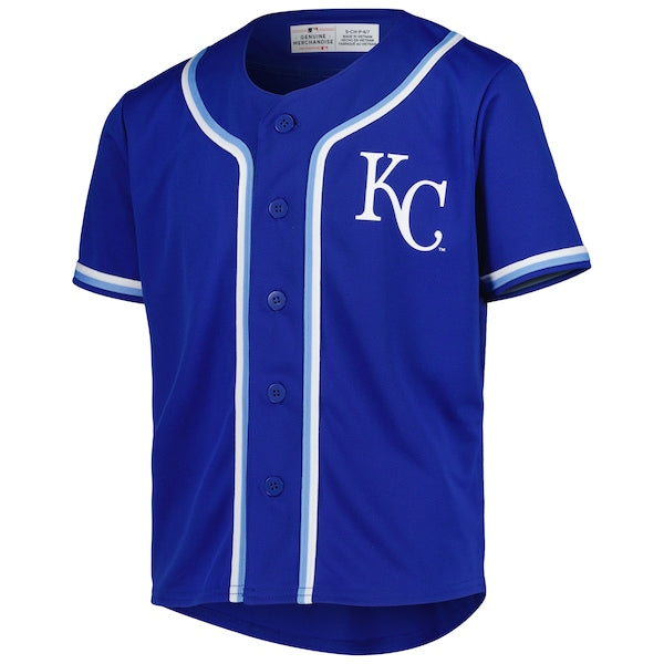 Youth Royal Kansas City Royals Full-Button Replica Jersey - Image 2
