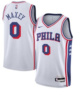 Tyrese Maxey Philadelphia 76ers Nike Youth Association Swingman Jersey - White