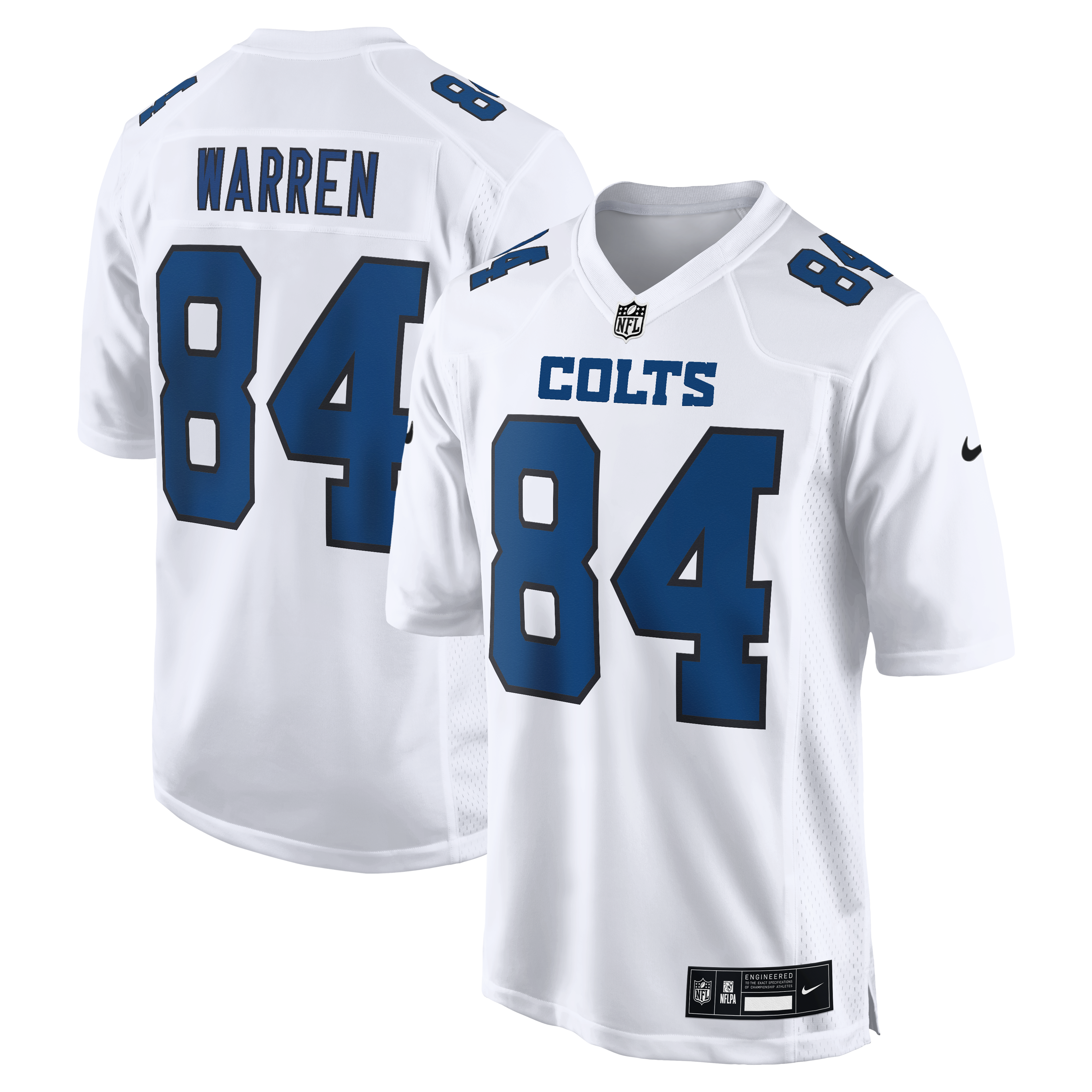 Men's Nike Tyler Warren Carbon Black Indianapolis Colts Fashion Game Jersey - Black/White - Image 5