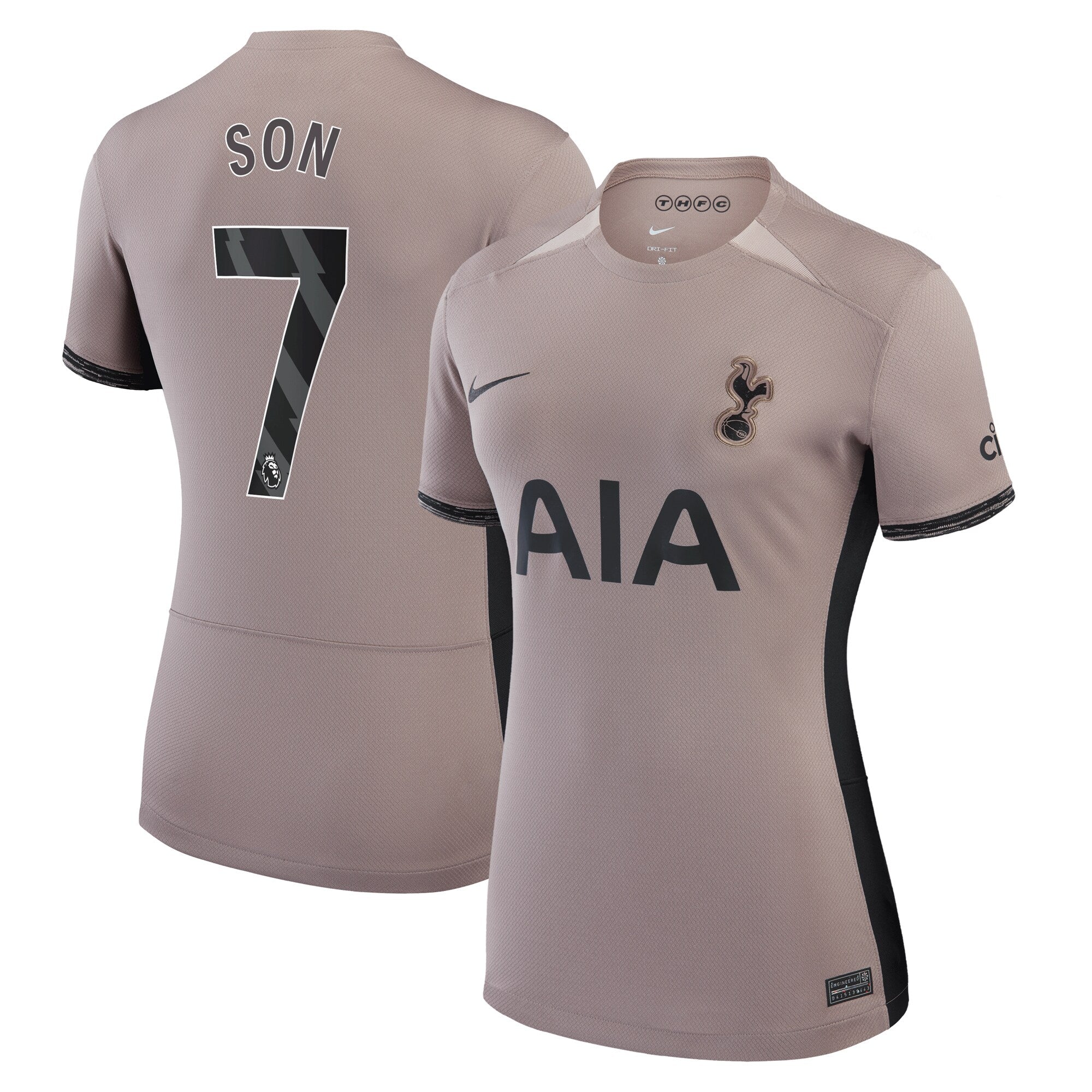 Son Heung-Min Tottenham Hotspur Nike Women's 2023/24 Away Stadium Replica Player Jersey - Navy/Tan/White - Image 5