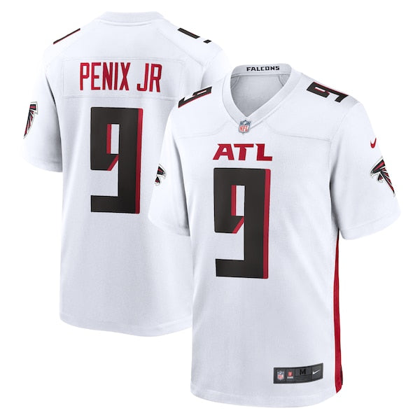 Michael Penix Jr. Atlanta Falcons Nike Game Jersey - White/Black/Red - Image 2