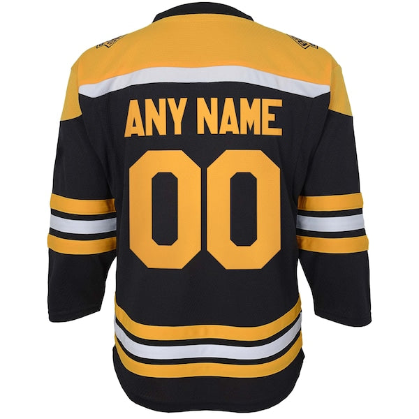 Boston Bruins Youth Home Replica Custom Jersey - Black - Image 3