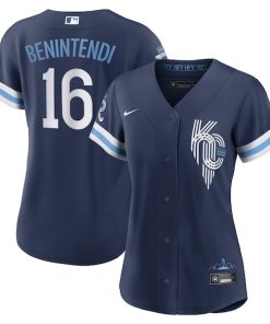 Andrew Benintendi Kansas City Royals Nike Women's 2022 City Connect Replica Player Jersey - Navy