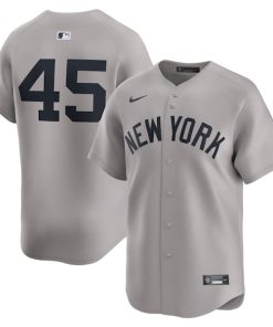 Alternative view of Gerrit Cole New York Yankees Nike Away Limited Player Jersey - Gray/White