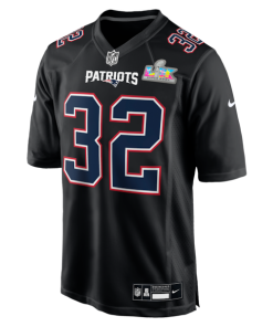 Alternative view of Men's New England Patriots TreVeyon Henderson Nike Black Super Bowl LX Patch Carbon Fashion Game Jersey