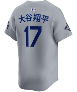 Alternative view of Shohei Ohtani Los Angeles Dodgers Nike 2025 World Series Champions Limited Jersey - Grey