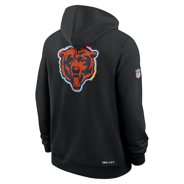 Chicago Bears Nike Tall 2025 NFL Crucial Catch Sideline Standard Issue Dri-FIT Hoodie - Black - Image 3