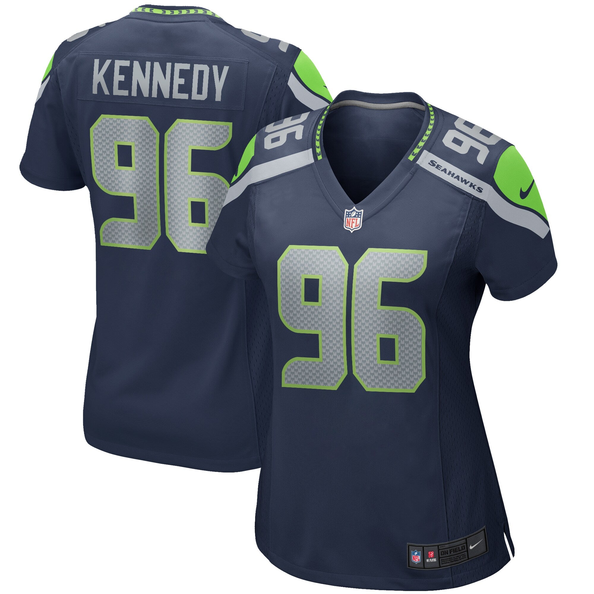 Cortez Kennedy Seattle Seahawks Nike Women's Throwback Player Game Jersey - Royal/Navy - Image 6