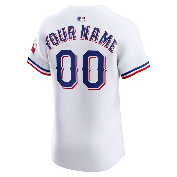 Texas Rangers Nike Home Elite Custom Jersey - White - Image 3