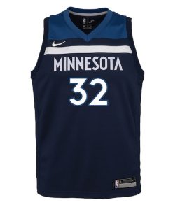 Alternative view of Karl-Anthony Towns Minnesota Timberwolves Nike Youth Swingman Jersey Navy - Icon Edition