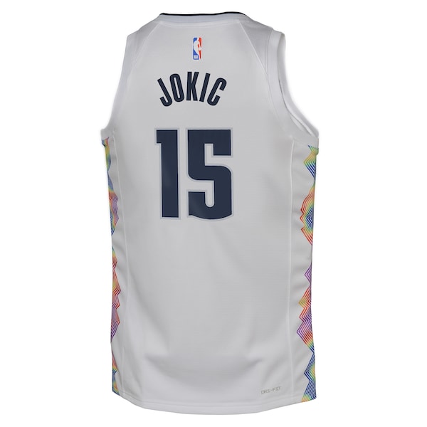 Nikola Jokic Denver Nuggets Nike Youth 2024/25 Swingman Player Jersey - City Edition - White - Image 3