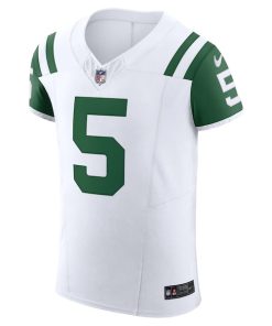Alternative view of Garrett Wilson New York Jets Nike Classic Alternate Vapor F.U.S.E. Elite Jersey - White