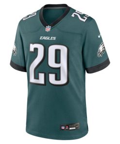 Alternative view of AJ Dillon Philadelphia Eagles Nike Team Game Jersey - Midnight Green