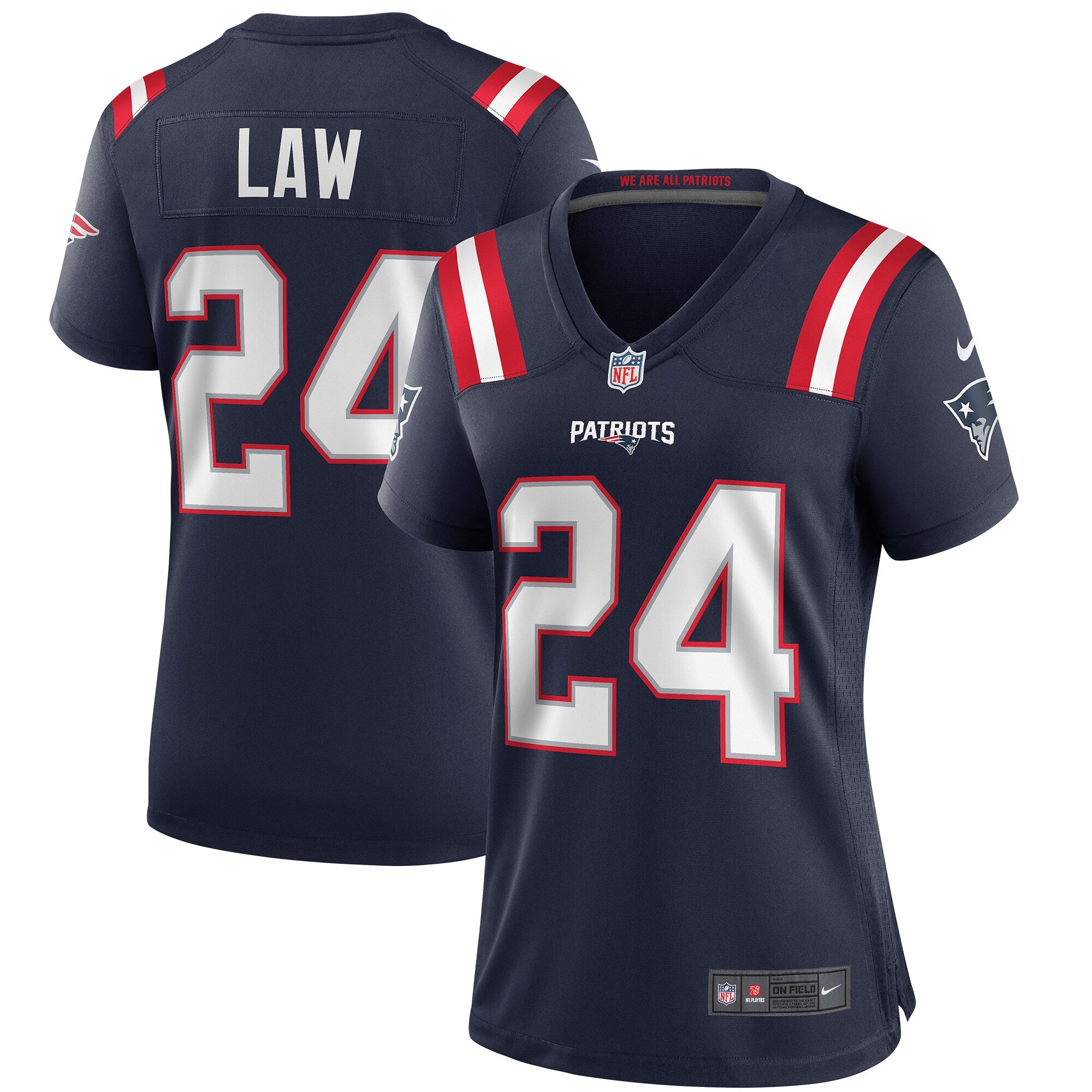 Ty Law New England Patriots Nike Women's Retired Game Jersey - Red/Navy - Image 5