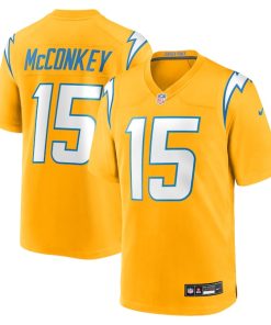 Ladd McConkey Los Angeles Chargers Nike Alternate Charger Power Game Player Jersey - Gold/Powder Blue/Navy