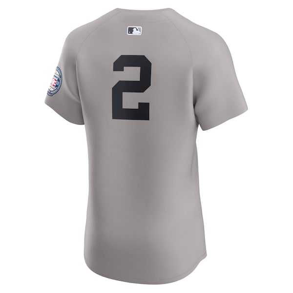 Derek Jeter New York Yankees Nike Road 2020 Hall of Fame Induction Patch Elite Player Jersey - Gray - Image 3