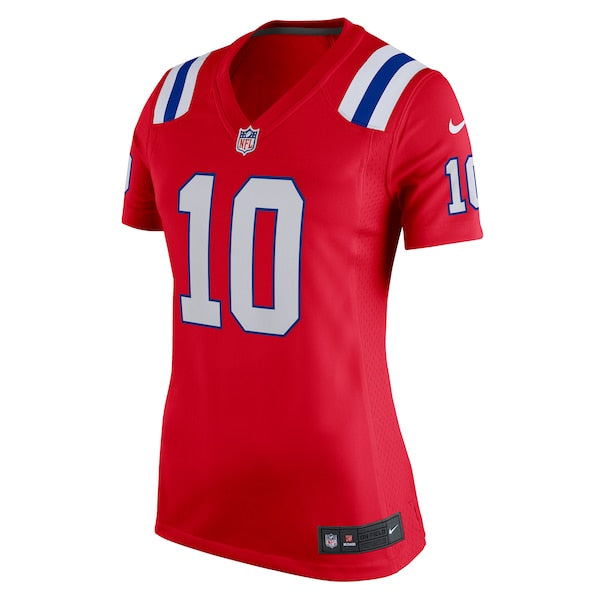 Mac Jones New England Patriots Nike Women's Game Alternate Jersey - Red - Image 3
