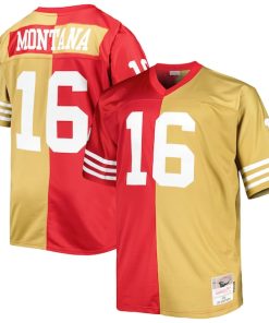 Joe Montana San Francisco 49ers Big & Tall Split Legacy Retired Player Replica Jersey - Scarlet/Gold