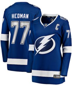 Victor Hedman Tampa Bay Lightning  Women's Home Captain Patch Breakaway Jersey - Blue
