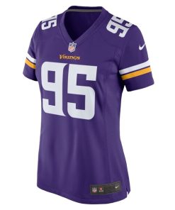 Alternative view of Khyiris Tonga Minnesota Vikings Nike Women's Home Game Player Jersey - Purple