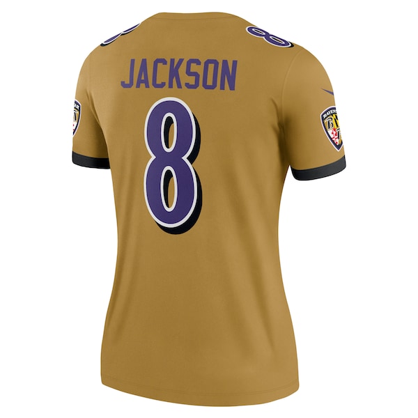 Lamar Jackson Baltimore Ravens Nike Women's Inverted Legend Jersey - Gold - Image 3
